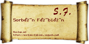 Sorbán Fábián névjegykártya
